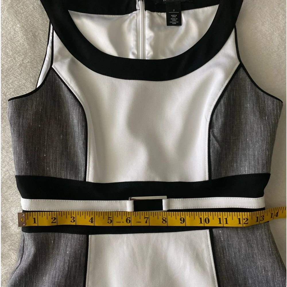 {WHBM} White Gray Black Colorblock Sheath Dress, size 2 - Picture 12 of 12